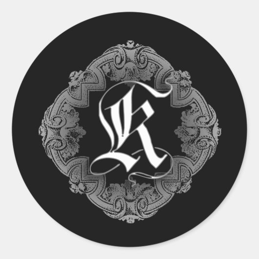 Élégant Goth Initial K Sticker (Devant)