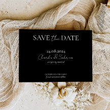 Elegant Gothic Black Save the Date Uitnodiging