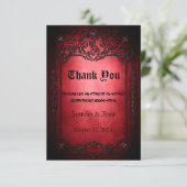 Elegant Gothic bruiloft Bedankkaart (Staand voorkant)