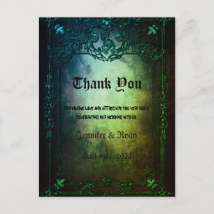 Elegant Gothic bruiloft Hartelijk dank Briefkaart
