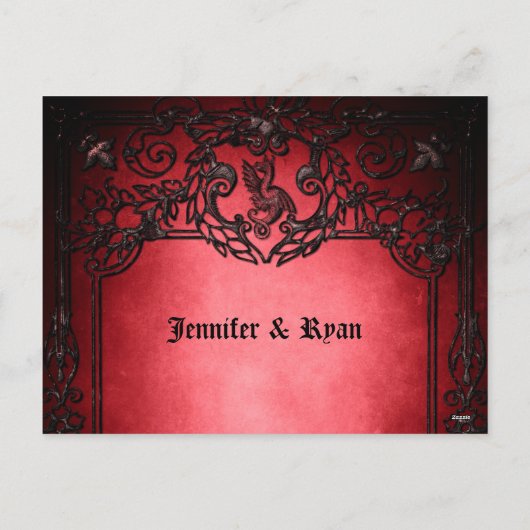 Elegant Gothic bruiloft Hartelijk dank Feestdagenkaart (Achterkant)