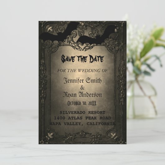 Elegant Gothic bruiloft met uitzondering van de da Kaart (Staand voorkant)