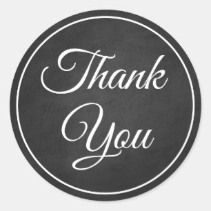 Elegant Gothic  Chalkboard Black Hartelijk dank Ronde Sticker