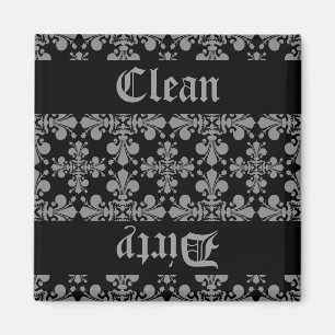 Elegant gothic fleur de lis damask clean vies magneet