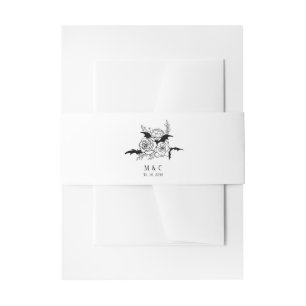 Elegant Gothic Floral Wedding Uitnodigingen Wikkel