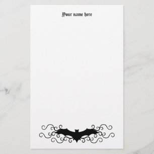 Elegant Gothic Halloween bat en zwaait wit Briefpapier
