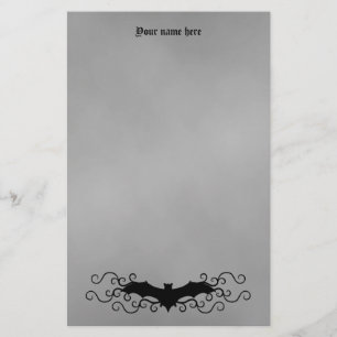 Elegant Gothic Halloween bat en zwendel op grijs Briefpapier