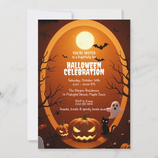 Elegant Gothic Halloween Party Invitation (Devant)