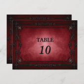 Elegant gothic halloween Table Number Briefkaart (Voorkant / Achterkant)