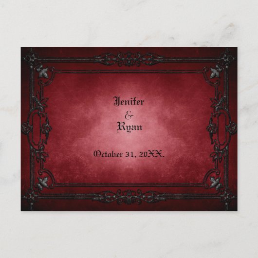 Elegant gothic halloween Table Number Briefkaart (Achterkant)