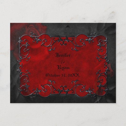 Elegant gothic halloween Table Number Briefkaart (Achterkant)