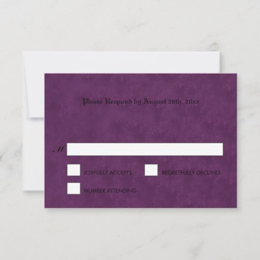 Elegant gothic halloween Wedding RSVP-kaart RSVP Kaartje (Voorkant)