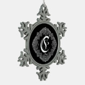 Elegant Gothic Initiaal C Snowflake Ornament (Links)