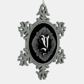 Elegant Gothic Initiaal Y Snowflake Ornament (Links)