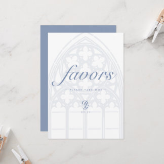 Elegant Gothic Klassiek Blauw Trouwgunst Bord