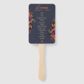 Elegant gothic minimalistisch huwelijksprogramma handwaaier (Achterkant)