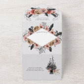 Elegant Gothic Queen's Mirror Wedding All In One Uitnodiging (Buitenkant)