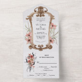 Elegant Gothic Queen's Mirror Wedding All In One Uitnodiging (Binnen)