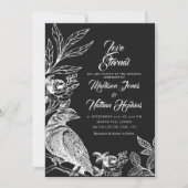Elegant Gothic Raven Wedding Invitation Kaart (Voorkant)