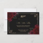 Elegant Gothic Romance Roses Wedding RSVP (Devant)