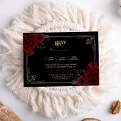 Elegant Gothic Romance Roses Wedding RSVP