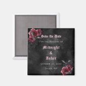 Elegant Gothic Roses Save The Date Magneet (Voorkant / Achterkant)