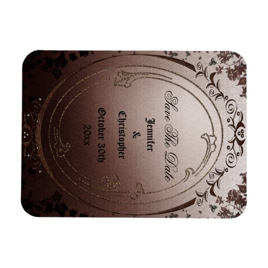 Elegant Gothic Save The Date Bruiloft Magneet (Horizontaal)