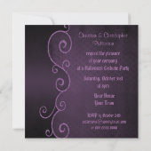 Elegant Gothic Swirls Halloween Party Kaart (Achterkant)