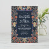 Elegant Gothic Victoriaans Gold Foil Wedding Kaart (Staand voorkant)