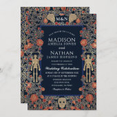 Elegant Gothic Victoriaans Gold Foil Wedding Kaart (Voorkant / Achterkant)