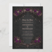 Elegant Gothic wedding save the date invitation (Devant)