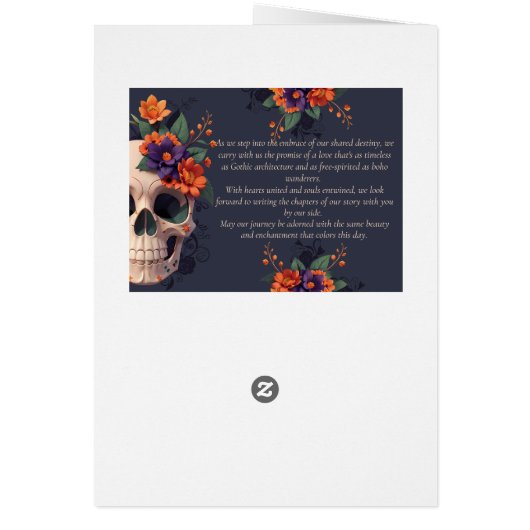 Élégant Gothique 3D Floral programme de mariage co (Dos)