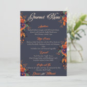 Élégant Gothique 3D Floral Skull menu gourmet (Debout devant)