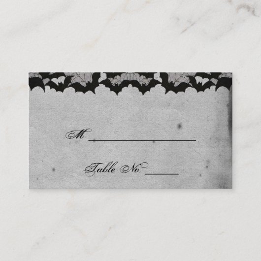 Élégant Gothique Bat Lace Posh Mariage Cartes de P (Devant)