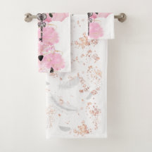 Élégant, gothique, ensemble de serviettes de bain 