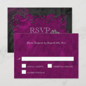 Elégant gothique halloween violet mariage carte RS (Devant / Derrière)