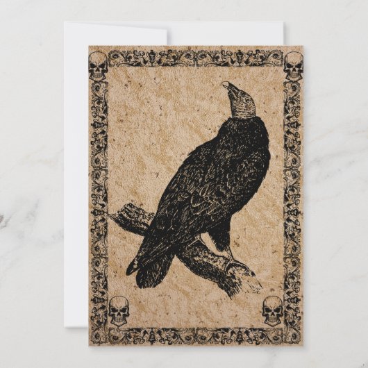  Elegant Gotisch, Halloween Baby shower Kaart (Achterkant)