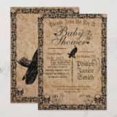  Elegant Gotisch, Halloween Baby shower Kaart (Voorkant / Achterkant)