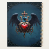 Elegant Gotisch hart met fantasie vogel. Planner (Achterkant)