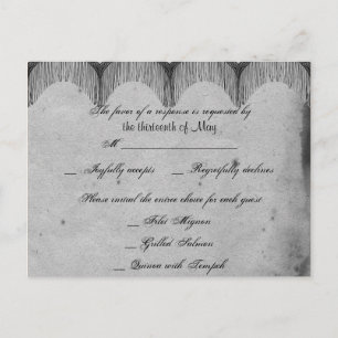 Elegant Gotisch Kant Posh RSVP-Briefkaart Uitnodiging Briefkaart