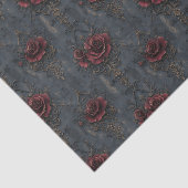 Elegant  gotisch patroon met rode rozen tissuepapier (Detail)
