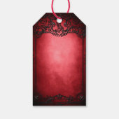 Elegant Gotisch Rustiek Rood Cadeaulabel (Achterkant)
