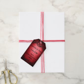 Elegant Gotisch Rustiek Rood Cadeaulabel (Met Touw)