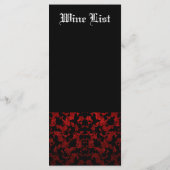 Elegant Gotisch thema bruiloft receptie menu (Achterkant)