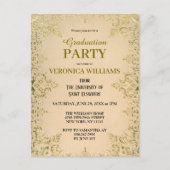 Elegant  Goud 2025 Afstudeerfeest Briefkaart (Voorkant)