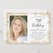Elegant Goud 70e Verjaardag Kaart (Voorkant)