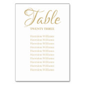 Elegant goud aangepast script Weddenschappen Table Kaart (Voorkant)