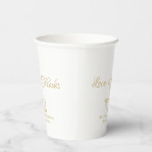Elegant goud aangepaste scriptnaam harten bruiloft papieren bekers (Rechts)