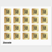 Elegant Goud Aangepaste Sjabloon Scannable QR Code Vierkante Sticker (Vel)