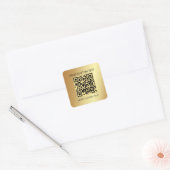 Elegant Goud Aangepaste Sjabloon Scannable QR Code Vierkante Sticker (Envelop)